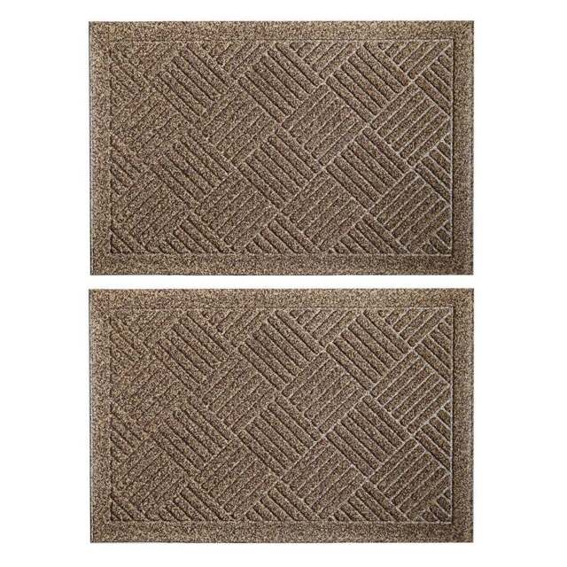 JVL Dirt Defender Beige Square Door Mat 40 x 60cm 2 Pack - Cream - JVL Homewares - Wilko - image 1