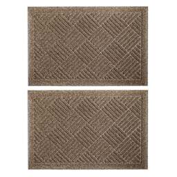 JVL Dirt Defender Beige Square Door Mat 40 x 60cm 2 Pack - Cream - JVL Homewares - Wilko - thumbnail 1