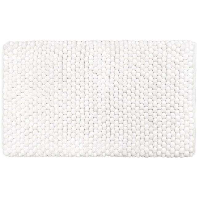 Allure Bath Fashions Luxury Chunky Bobble White Bath Mat 50 x 80cm - Size: 50 x 80 x 1cm - Wilko - image 1