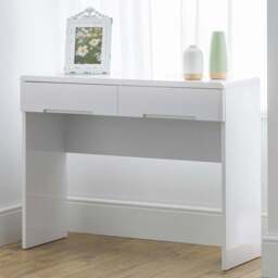 Julian Bowen Manhattan 2 Drawer White Dressing Table - Size: 35 x 100 x 77cm - Wilko - thumbnail 1