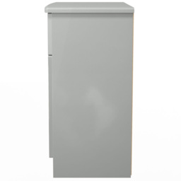 Crowndale Camden Single Drawer 2 Door Grey Gloss and Dusk Grey Sideboard Ready Assembled - Size: 79 x 77 x 42cm - Grey Gloss & Dusk Grey - Wilko - thumbnail 4