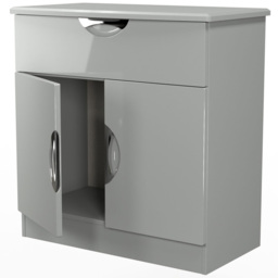Crowndale Camden Single Drawer 2 Door Grey Gloss and Dusk Grey Sideboard Ready Assembled - Size: 79 x 77 x 42cm - Grey Gloss & Dusk Grey - Wilko - thumbnail 7