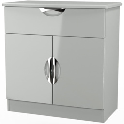 Crowndale Camden Single Drawer 2 Door Grey Gloss and Dusk Grey Sideboard Ready Assembled - Size: 79 x 77 x 42cm - Grey Gloss & Dusk Grey - Wilko - thumbnail 5