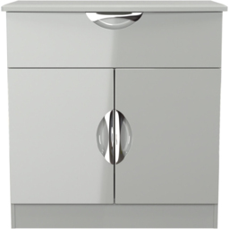 Crowndale Camden Single Drawer 2 Door Grey Gloss and Dusk Grey Sideboard Ready Assembled - Size: 79 x 77 x 42cm - Grey Gloss & Dusk Grey - Wilko - thumbnail 3