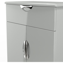 Crowndale Camden Single Drawer 2 Door Grey Gloss and Dusk Grey Sideboard Ready Assembled - Size: 79 x 77 x 42cm - Grey Gloss & Dusk Grey - Wilko - thumbnail 6