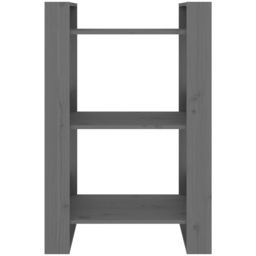 vidaXL 3 Shelf Grey Solid Pine Bookcase - Size: 91 x 60 x 35cm - Wilko - thumbnail 4