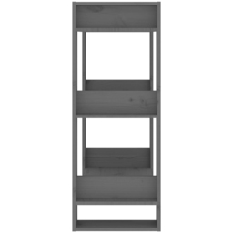 vidaXL 3 Shelf Grey Solid Pine Bookcase - Size: 91 x 60 x 35cm - Wilko - thumbnail 5