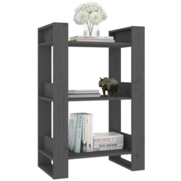 vidaXL 3 Shelf Grey Solid Pine Bookcase - Size: 91 x 60 x 35cm - Wilko - thumbnail 6