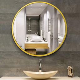 Living and Home Gold Frame Nordic Wall Mounted Bathroom Mirror 50cm - Size: 50 x 50cm - Wilko - thumbnail 6
