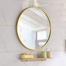 Living and Home Gold Frame Nordic Wall Mounted Bathroom Mirror 50cm - Size: 50 x 50cm - Wilko - thumbnail 7
