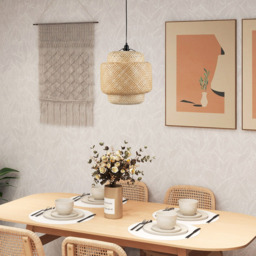 Costway Bamboo Pendant Light with Lampshade - Size: 43 x 43 x 29cm - Multi - Wilko - thumbnail 3