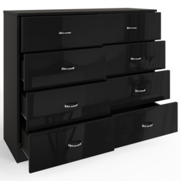 FWStyle Chilton 8 Drawer Black Gloss Chest of Drawers - Wilko - thumbnail 4