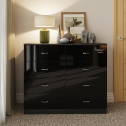 FWStyle Chilton 8 Drawer Black Gloss Chest of Drawers - Wilko - thumbnail 6