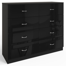 FWStyle Chilton 8 Drawer Black Gloss Chest of Drawers - Wilko - thumbnail 3