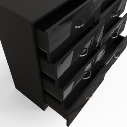 FWStyle Chilton 8 Drawer Black Gloss Chest of Drawers - Wilko - thumbnail 5