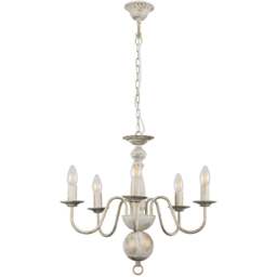 ValueLights Gothica Flemish Style White 5 Way Ceiling Chandelier Light - Size: 93 x 51 x 50cm - Wilko