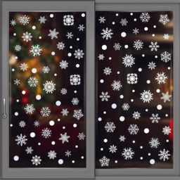 Walplus Delicate Lace Snowflakes Double-Sided Christmas Window Stickers 135 Piece - Size: 0.2 x 65 x 70cm - Multi - Wilko - thumbnail 1