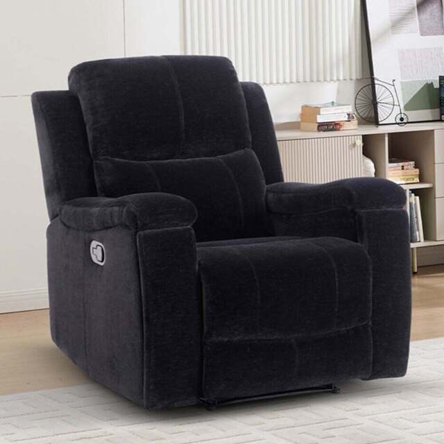 Ledbury Recliner Chair Black - Size: Single - Wilko - image 1