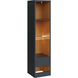 GFW Leon Single Drawer 4 Shelf Anthracite and Oak Tall Bookcase - Grey - Wilko - thumbnail 4