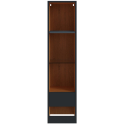 GFW Leon Single Drawer 4 Shelf Anthracite and Oak Tall Bookcase - Grey - Wilko - thumbnail 5