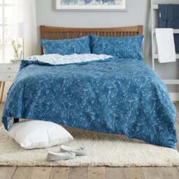 Deyongs Cow Parsley Double Blue Reversible Duvet Set - Wilko - thumbnail 1