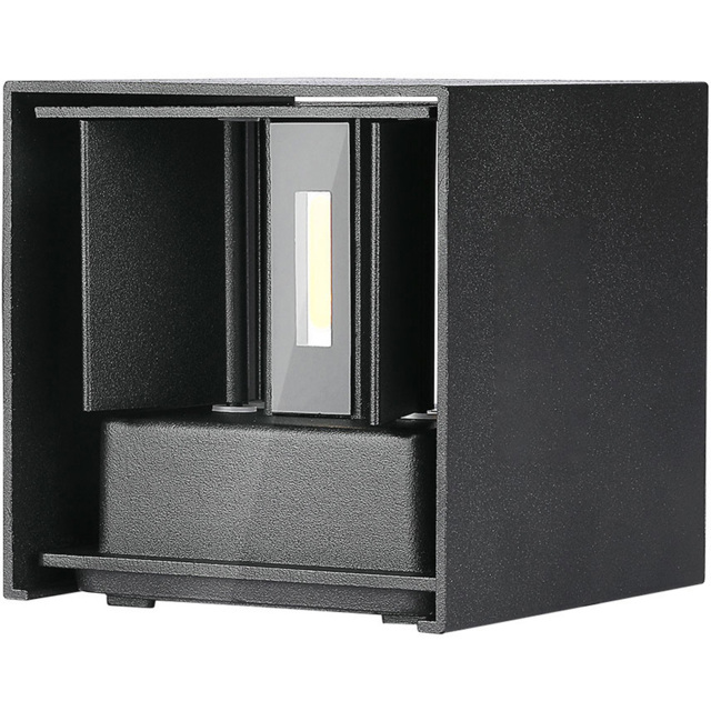 V-TAC Black Square Up and Down Warm White LED Outdoor Wall Light - Size: 10 x 10 x 10cm - Wilko - image 1