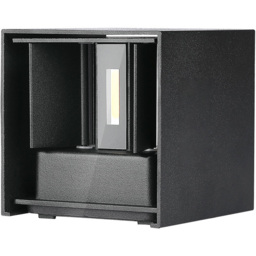 V-TAC Black Square Up and Down Warm White LED Outdoor Wall Light - Size: 10 x 10 x 10cm - Wilko