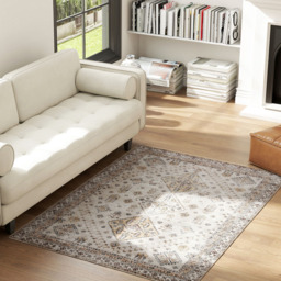 HOMCOM Beige Flannel Non Slip Rug 120 x 170cm - Yellow - Wilko - thumbnail 3