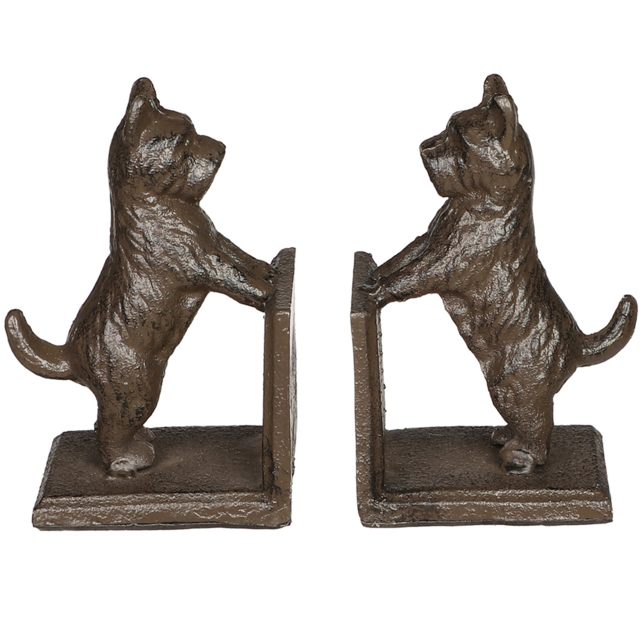 Dibor Antique Brown Westie Dog Statue Bookend 2 Pack - Size: 13.5 x 8.5 x 7cm - Wilko - image 1