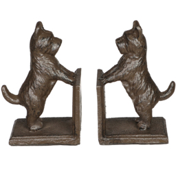 Dibor Antique Brown Westie Dog Statue Bookend 2 Pack - Size: 13.5 x 8.5 x 7cm - Wilko