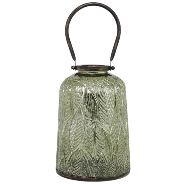 Antique Green Leaf Lantern Green - Amber Charm - Wilko - image 1