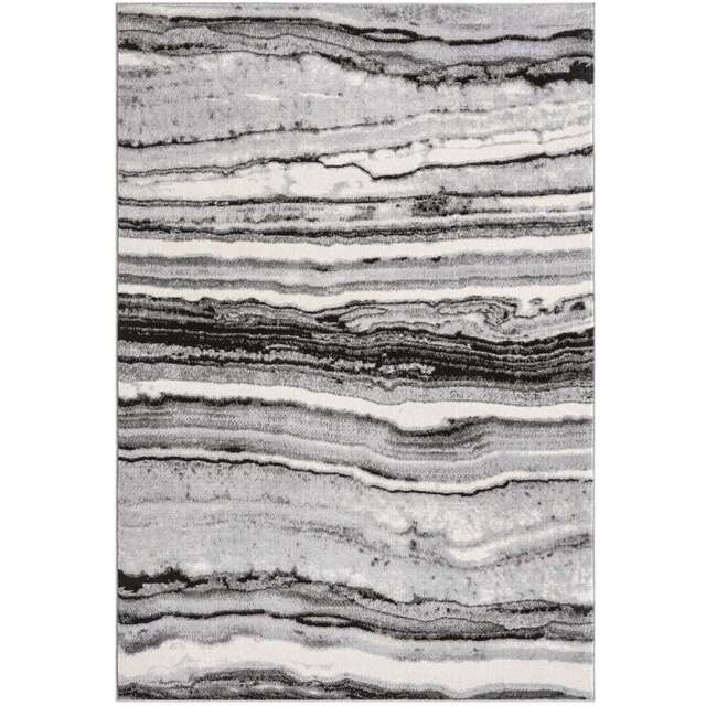 Desire Rugs Obsidian Grey Coast Waves Abstract Rug 120 x 170cm - Size: 170 x 120 x 0.8cm - Wilko - image 1