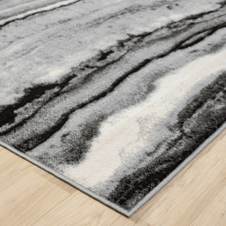 Desire Rugs Obsidian Grey Coast Waves Abstract Rug 120 x 170cm - Size: 170 x 120 x 0.8cm - Wilko - thumbnail 4