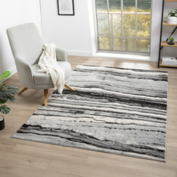 Desire Rugs Obsidian Grey Coast Waves Abstract Rug 120 x 170cm - Size: 170 x 120 x 0.8cm - Wilko - thumbnail 3