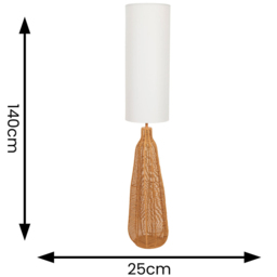ValueLights Una White Tall Lamp Shade Natural Rattan Midi LED Floor Lamp - Size: 140 x 25 x 25cm - Cream - Wilko - thumbnail 5