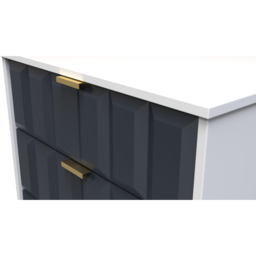 Crowndale Cube 3 Drawer Matt Indigo and White Chest of Drawers Ready Assembled - Blue - Wilko - thumbnail 6