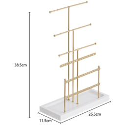 H&O Direct 6 Tier Gold Jewellery Display Stand - Size: 38.5 x 26.5 x 11.5cm - Wilko - thumbnail 7