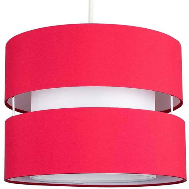 ValueLights Sophia 2-Tier Red and White Small Ceiling Light Shade - Size: 26 x 19 x 26cm - Wilko - image 1