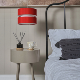 ValueLights Sophia 2-Tier Red and White Small Ceiling Light Shade - Size: 26 x 19 x 26cm - Wilko - thumbnail 6