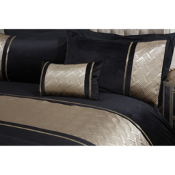 Rapport Home Capri Super King Black and Gold Velvet Duvet Set - Wilko - thumbnail 3