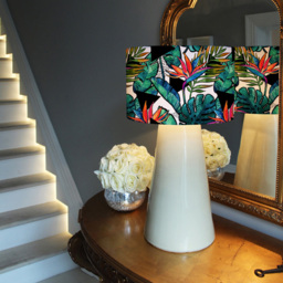 Benjamin Tate Design Big Contoured Tropical Leaves and Flowers Lamp Shade - Size: 45 x 26 x 10cm - Green - Wilko - thumbnail 7