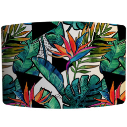 Benjamin Tate Design Big Contoured Tropical Leaves and Flowers Lamp Shade - Size: 45 x 26 x 10cm - Green - Wilko - thumbnail 1