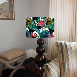 Benjamin Tate Design Big Contoured Tropical Leaves and Flowers Lamp Shade - Size: 45 x 26 x 10cm - Green - Wilko - thumbnail 5