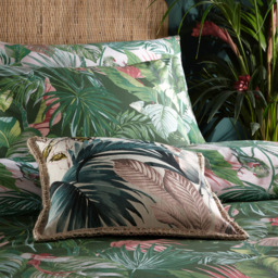 furn. Amazonia Tropical Super King Jade Duvet Set - Green - Wilko - thumbnail 4