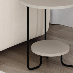FWStyle Corro 2 Tier Sandstone Side Table - Size: 40 x 40 x 45cm - Cream - Wilko - thumbnail 5