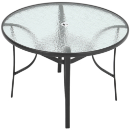 Living and Home Glass 4 Seater Round Garden Dining Set Black - Wilko - thumbnail 3