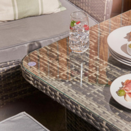 Home Treats 7 Seater Deluxe Rattan Garden Dining Set - Grey - Wilko - thumbnail 6
