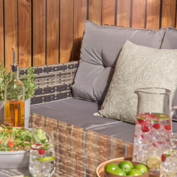 Home Treats 7 Seater Deluxe Rattan Garden Dining Set - Grey - Wilko - thumbnail 5