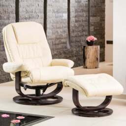 Artemis Home Burdell Cream Swivel Recliner Chair with Footstool - Size: Single - Wilko