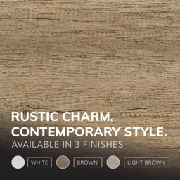 House of Home Computer Desk Rustic Light Brown and Black - Size: 50 x 80 x 76cm - Wilko - thumbnail 6